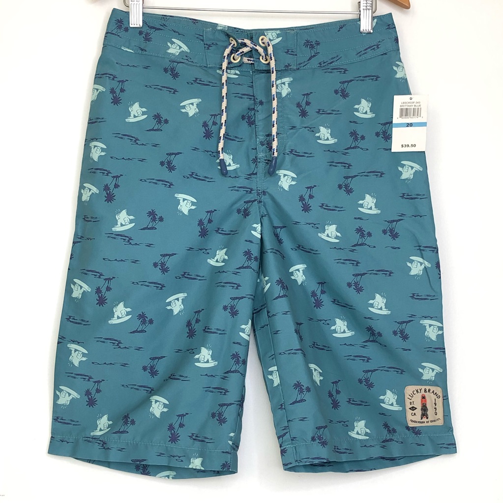Lucky Brand Surfing Bear Boardshorts Big Kids 20